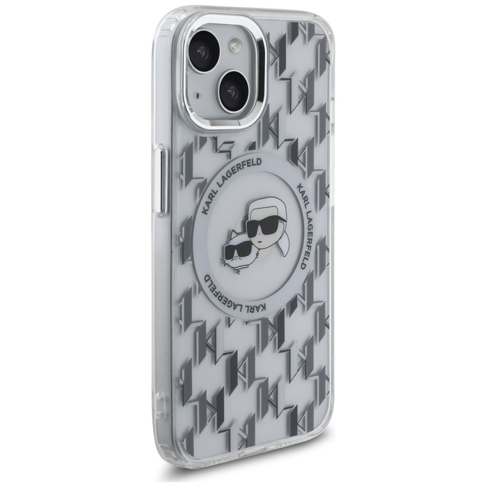 Karl Lagerfeld KLHMP15SHMCKMHT iPhone 15 6.1" przezroczysty/transparent IML Monogram Karl&Choupette Head MagSafe