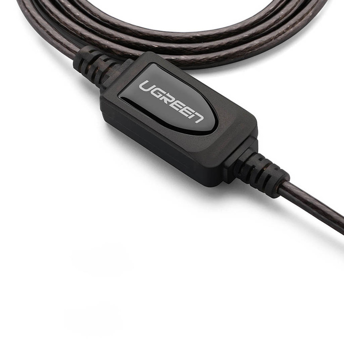 Cable alargador activo Ugreen USB-A (macho) - USB-A (hembra) USB 2.0 480Mbps 15m negro (US121)