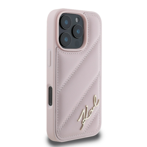 Etui Karl Lagerfeld iPhone 16 Pro 6.3" różowy/pink hardcase Quilted Signature