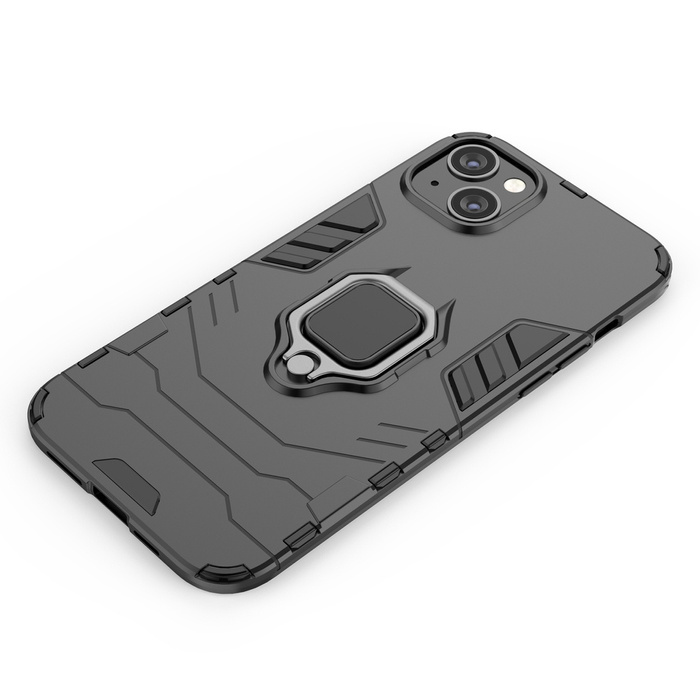 Obal Kroužek Armor Obal Do iPhone 14 Plus Pancéřový kryt Držák Mag netic Ring Black Case