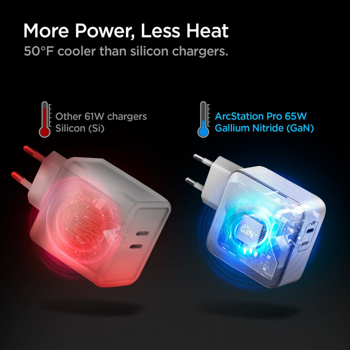 Nabíječka SPIGEN POWERARC 2-PORTOVÁ SÍŤOVÁ NABÍJEČKA PD60W QC3.0 BÍLÁ