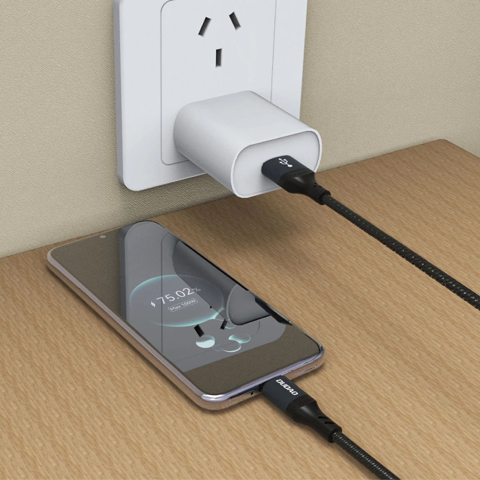 Dudao L3ST USB-A - USB-C 5A Kabel 1,2 m geflochten - Schwarz