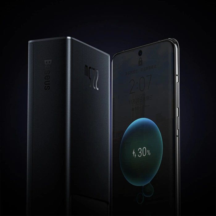 Powerbank Baseus EnerFill FP41 30000mAh 22.5W z kablem Baseus Simple USB-A - USB-C 3A 30cm - czarny