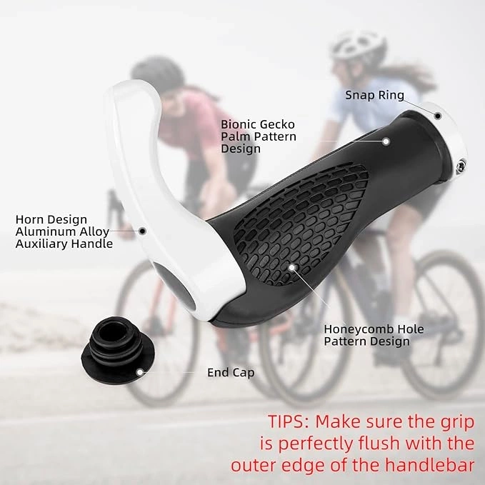 Rockbros BT1007W Ensemble de supports de vélo avec cornes - Blanc