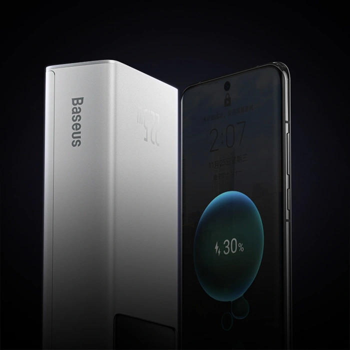 Powerbank Baseus EnerFill FP41 30000mAh 22.5W z kablem Baseus Simple USB-A - USB-C 3A 30cm - biały