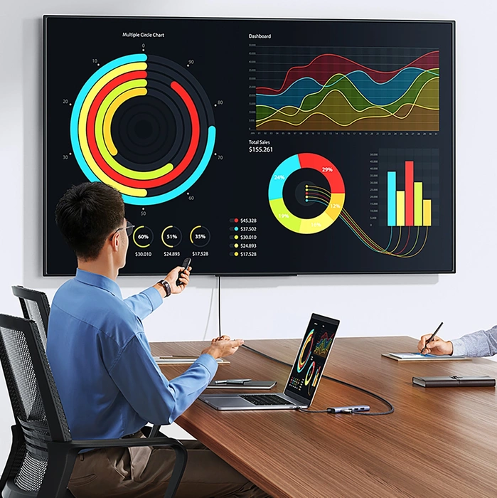 Adapter HUB UGREEN CM511 USB-C to HDMI, 3x USB-A 3.0, SD/TF