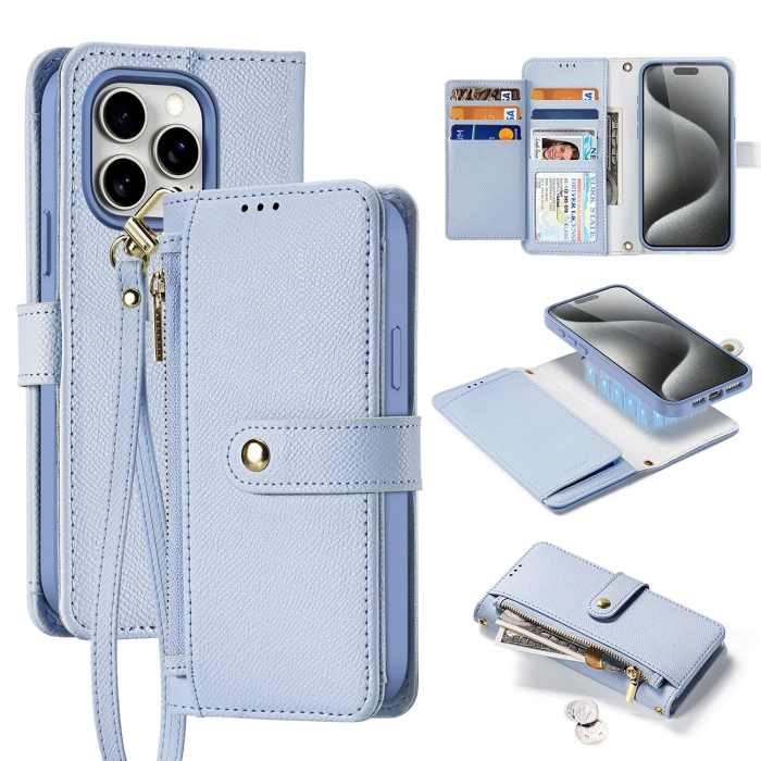 Dux Ducis Lawa Lederhülle für iPhone 15 Pro Max - Blau