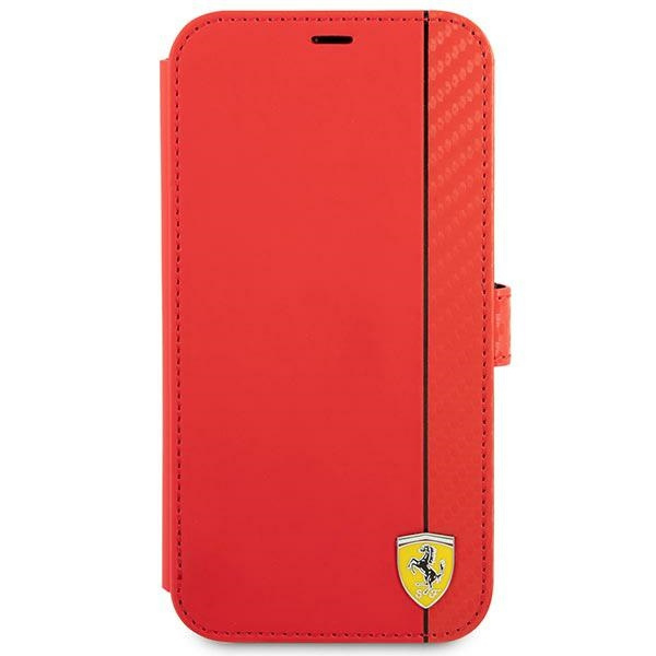 Puzdro FERRARI Apple iPhone 13 Mini Book On Track Carbon Case Red Puzdro