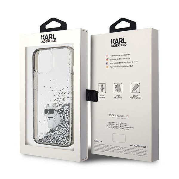 Etui Karl Lagerfeld KLHCP15SLKCNSK iPhone 15 6.1" transparent hardcase Liquid Glitter Choupette Case