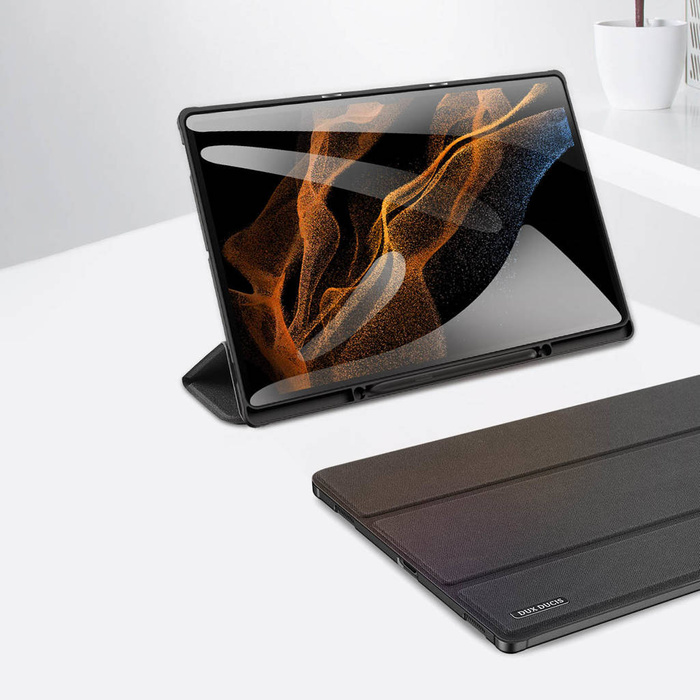 Housse pliable Dux Ducis Domo pour tablette avec fonction Smart Sleep support Samsung Galaxy Tab S8 Ultra noir