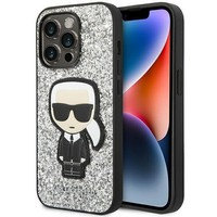 Case KARL LAGERFELD Apple iPhone 14 Pro Max Glitter Flakes Iconic Silver Hardcase