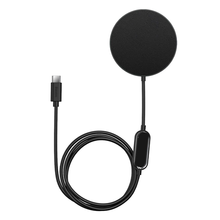 [RETURNED ITEM] Baseus Simple Mini2 15W Magnetic Qi Wireless Charger Compatible with MagSafe Black (CCJJ010001)