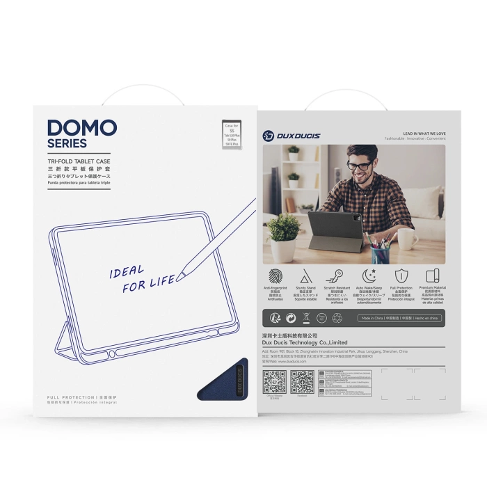 Dux Ducis Domo Hülle für Samsung Galaxy Tab S10 Plus/S9 Plus/S9 FE Plus – blau
