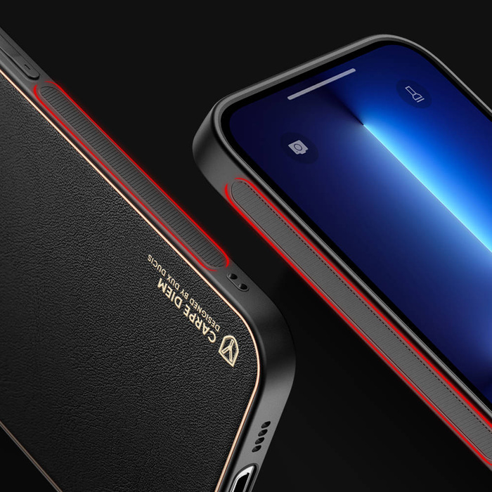 Elegantní pouzdro Dux Ducis Yolo z koženky iPhone 13 Pro červené