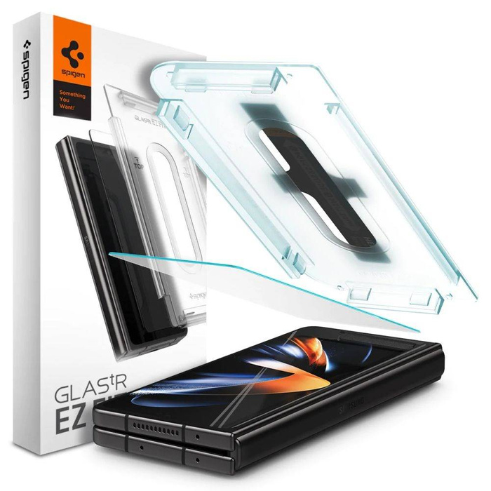 Tempered Glass Spigen "EZ FIT" + SCHARNIER FILM GALAXY MIT FALTUNG 4