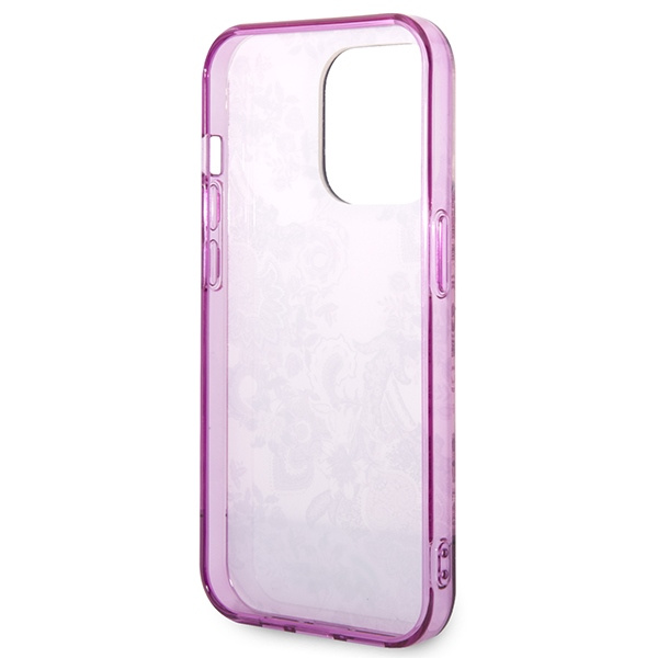 Hülle Guess iPhone 14 Pro 6.1" fuchsia/fuschia hartcase Porzellan Kollektion
