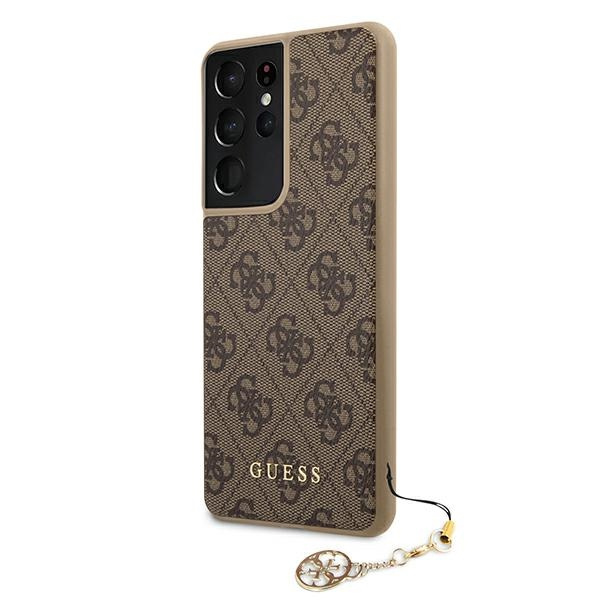 Guess GUHCS21LGF4GBR S21 Ultra G998brązowy/brown hardcase 4G Charms Collection
