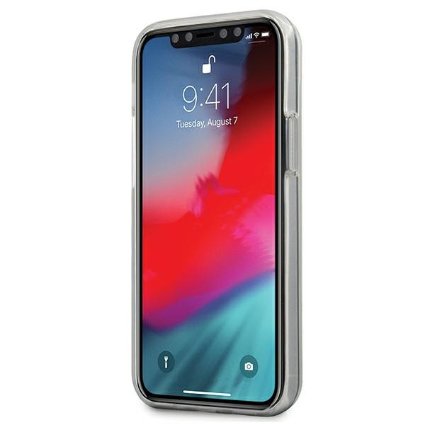 Hülle GUESS Apple iPhone 12 Mini Metallic Kollektion GUHCP12SPCUMPTBK Schwarzes Hardcase