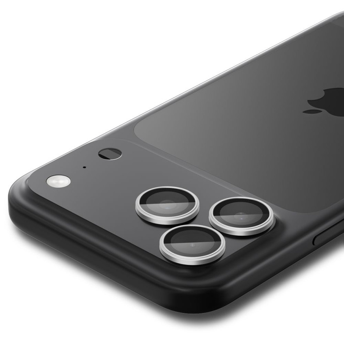 PROTECTOR DE CÁMARA Spigen OPTIK PRO GLAS.TR PROTECTOR DE CÁMARA "EZ FIT" PAQUETE DE 2 IPhone 16 PRO / MAX / 17 PRO / MAX PLATA