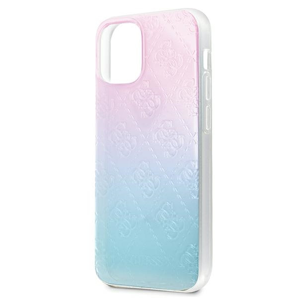 Hülle GUESS Apple iPhone 12 Mini 5.4G 3D Muster Sammlung GUHCP12S3D4GGBP Blau Rosa Hardcase