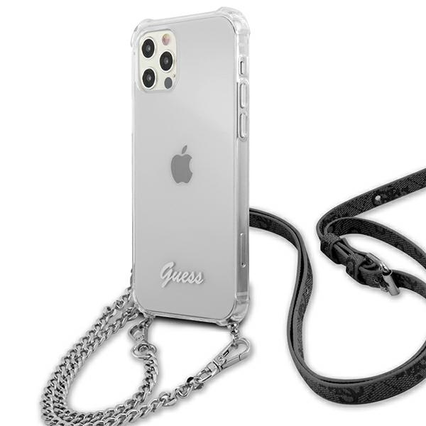 Coque GUESS Apple iPhone 12 Pro Max 4G Silver Chain Clear Hardcase