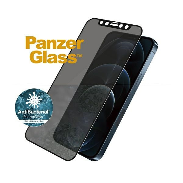PanzerGlass E2E Super+ iPhone 12 Pro Max Case Friendly AntiBacterial Microfracture Privacy black/black