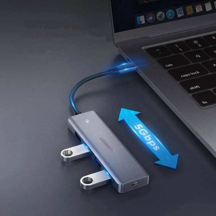 Ugreen USB - 4x USB 3.2 Gen 1 HUB with micro USB power port gray (CM219 70336)