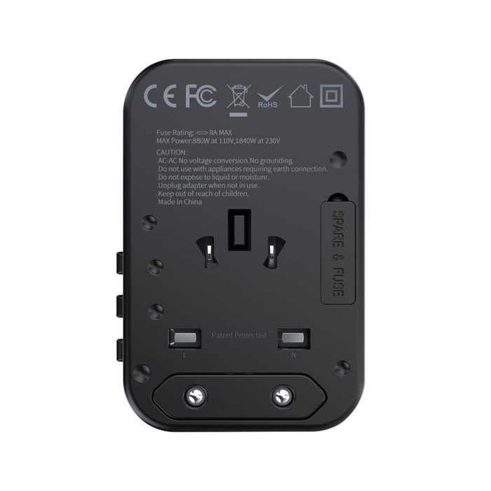 Choetech gaN 2 x USB Typ C / USB 65W Power Delivery Schnellladegerät schwarz (PD5009-BK)