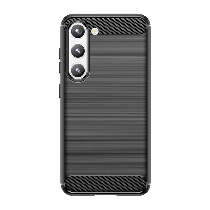 Carbon Case für Samsung Galaxy S23 flexible Silikon-Carbon-Hülle schwarz