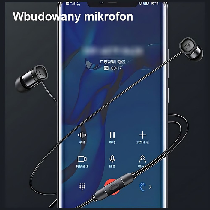 USAMS Headphones EP-46 jack 3.5mm black/black 1.2m HSEP4601