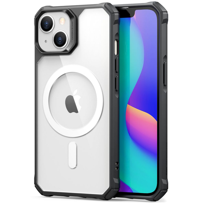 Funda Esr Air Armor Halolock MagSafe iPhone 14 Plus Transparente/negro
