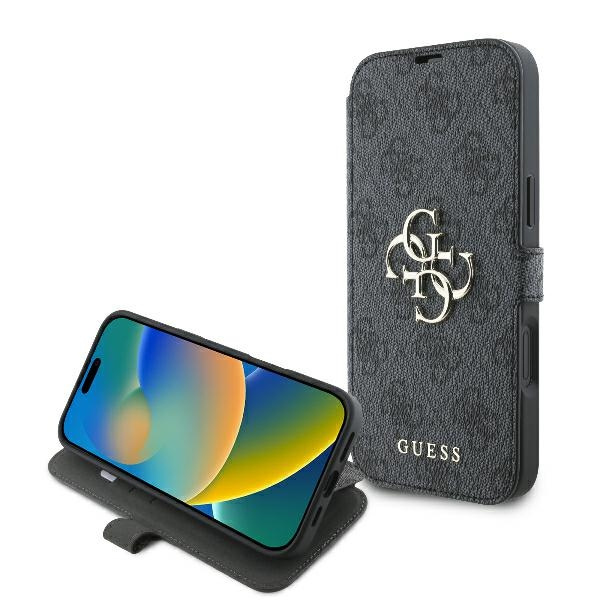 Etui Guess iPhone 16 Plus 6.7" czarny/black book 4G Metal Logo
