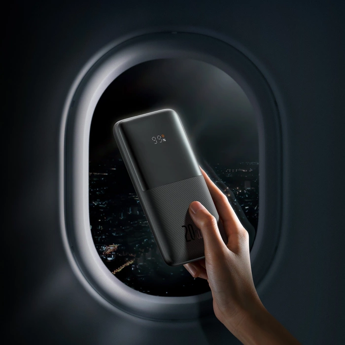 Baseus Bipow Pro Power Bank 10000mAh 20W schwarz mit USB Typ A - USB Typ C 3A 0,3m Kabel (PPBD040201)