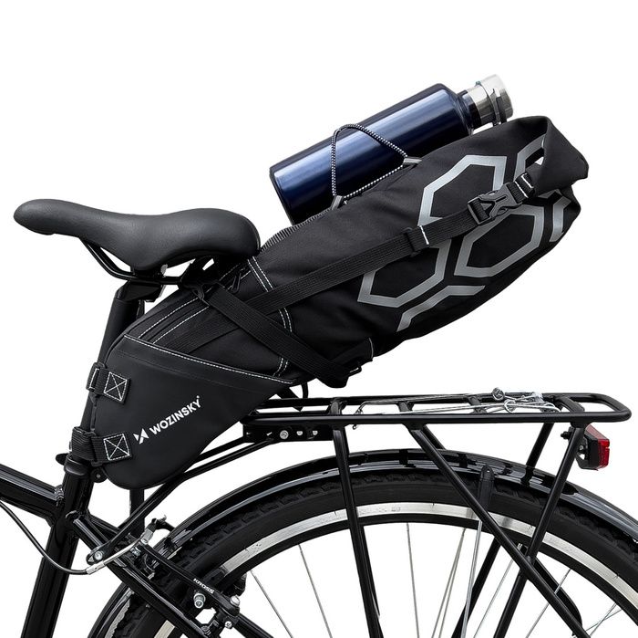 Wozinsky spacieux sac de selle de vélo sac de selle grand 12l noir (WBB9BK)