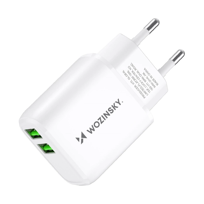 Wozinsky CUWCW 2.4A 2 x USB-A chargeur mural - blanc