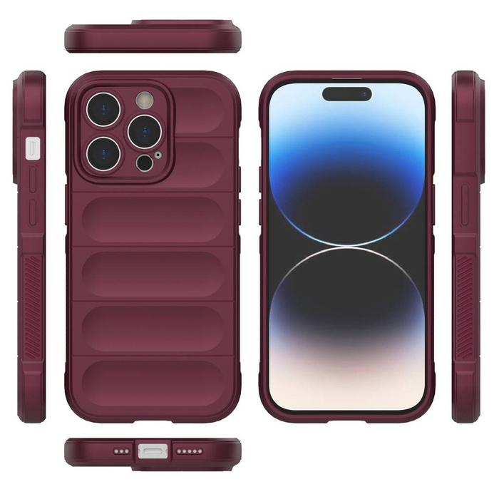 Obal Magic Shield Case Obal Pro iPhone 14 Pro Flexibilní pancéřový kryt Burgundy Case