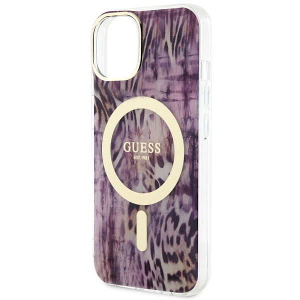 Funda Guess GUHMP14SHLEOPWP iPhone 14 6.1" rosa/rosa durocase Leopardo MagSafe Case
