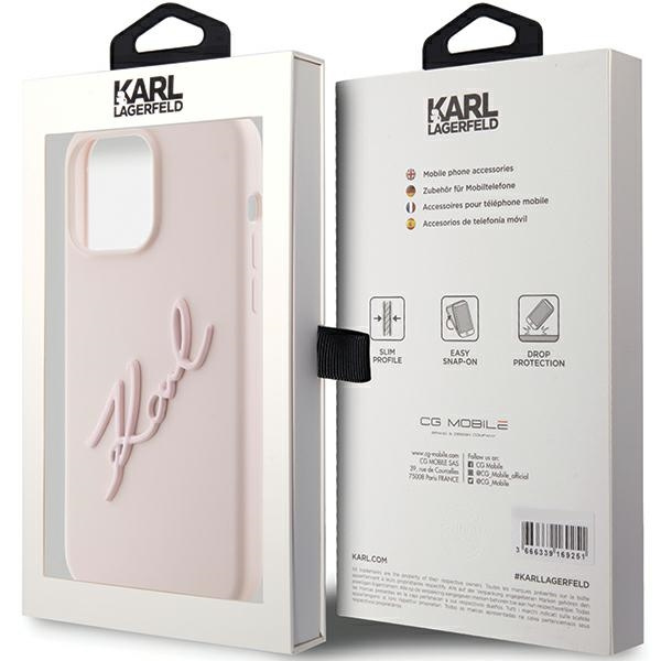 Etui Karl Lagerfeld KLHCP15LSKSBMCP iPhone 15 Pro 6.1" różowy/pink hardcase Silicone Karl Script Case