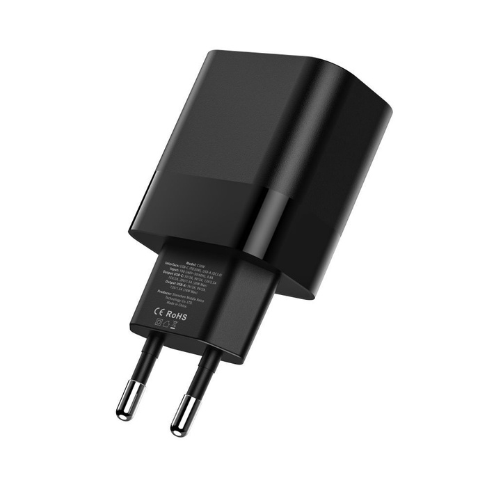 TECH-PROTECT C30W 2-PORT NETZWERK-LADEGERÄT PD30W/QC3.0 SCHWARZ