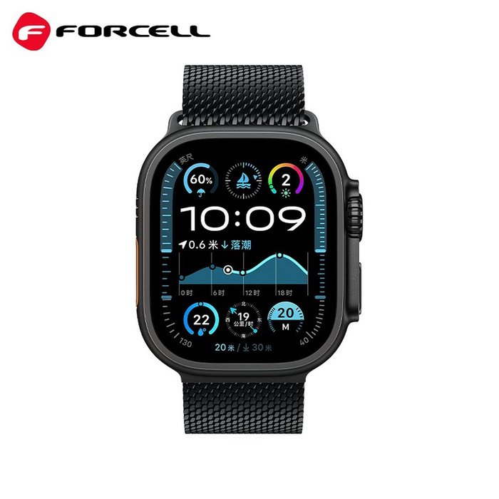 Pasek do Apple Watch Forcell F-Design FA11 zatrzask stal 38 / 40 / 41 mm czarny