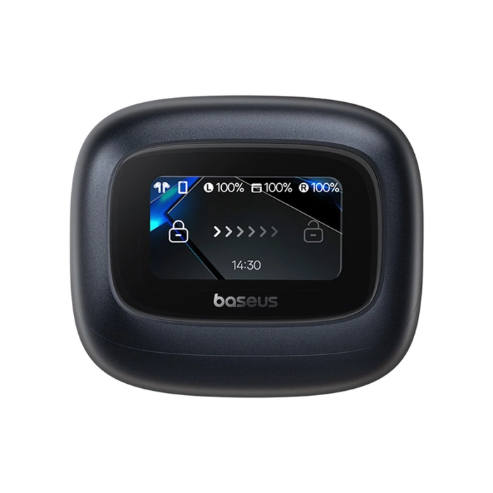 Słuchawki Baseus Bowie M2s Ultra TWS bezprzewodowe dokanałowe z interaktywnym ekranem - czarne