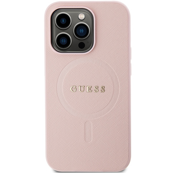 Coque Guess GUHMP14XPSAHMCP iPhone 14 Pro Max 6.7" rose/rose durcase Saffiano MagSafe Case