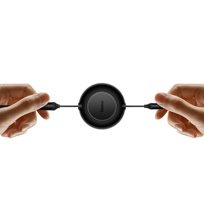 Baseus Bright Mirror 2 cable retráctil 3en1 USB tipo A - micro USB + Lightning + USB tipo C 66W 1,1m negro (CAMJ010101)