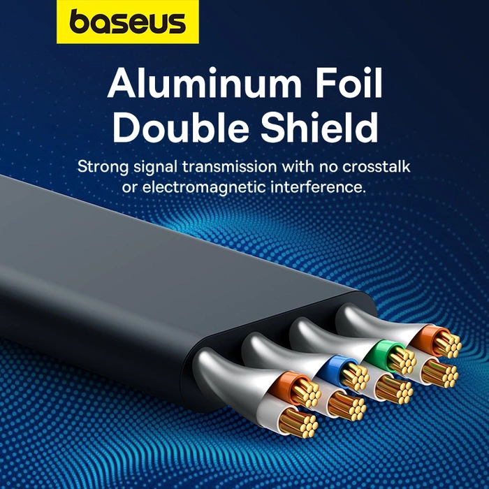 Baseus Cat 7 UTP Ethernet RJ45 Cable Flat 0,5m black