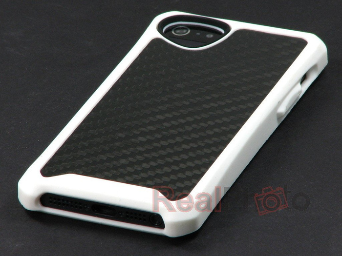 Case Apple iPhone 5 5S Atom Sheen Carbon ITSKINS Cover White