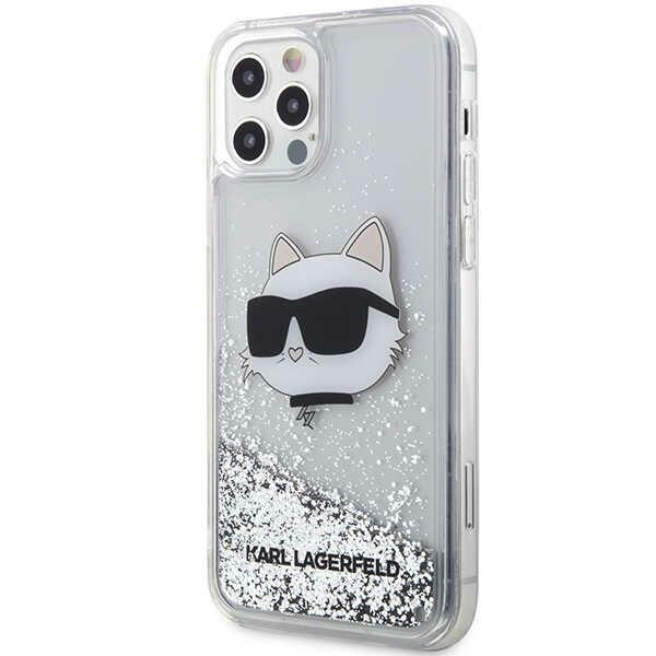 Hülle Karl Lagerfeld KLHCP12MLNCHCS iPhone 12/ 12 Pro 6.1" silber/silber hartcase Glitter Choupette Head Case