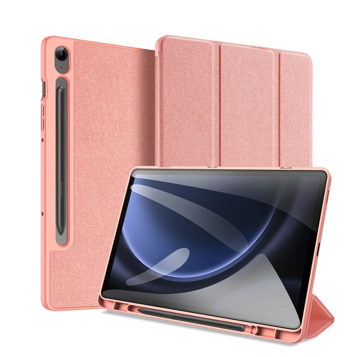 Dux Ducis Domo funda de ecopiel con soporte para Samsung Tab S9 FE+ - rosa