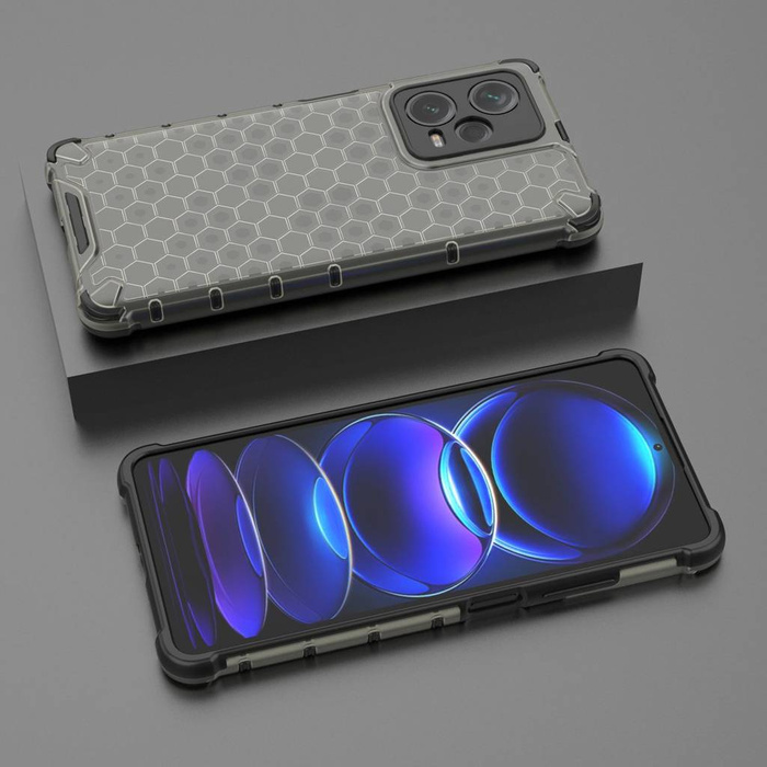 Coque nid d&#39;abeille pour Xiaomi Redmi Note 12 Pro+ coque blindée hybride noire