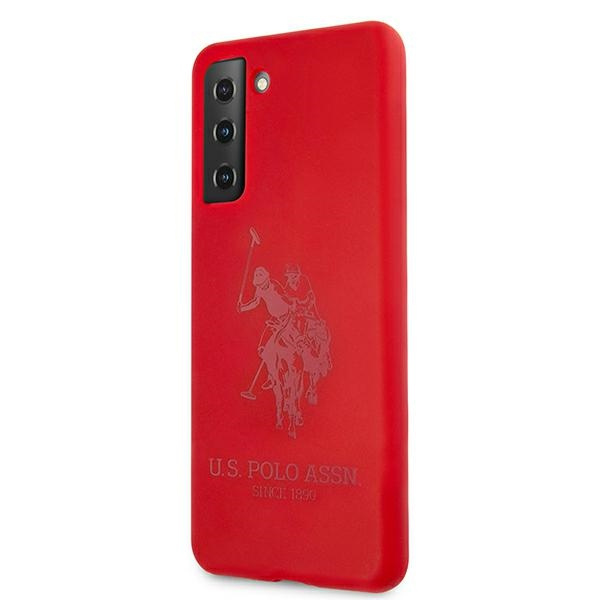 Coque US POLO Samsung Galaxy S21 Plus Silicone On Tone USHCS21MSLHRTRE Étui rouge