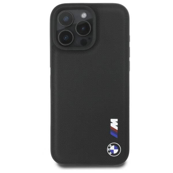 Cover BMW iPhone 16 Pro Max 6,9" nero/nero durocase Logo in gomma liscia
